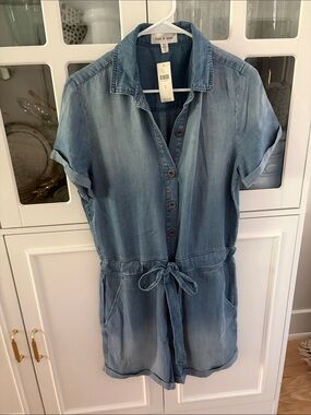 NWT Cloth & Stone chambray shorts romper, S